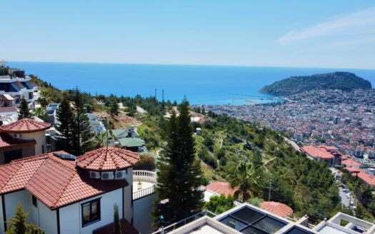 Furnished 3+2 Sea View Villa in Bektaş, Alanya