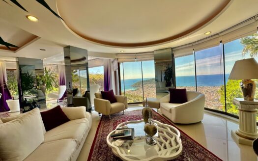 Furnished 3+2 Sea View Villa in Bektaş, Alanya